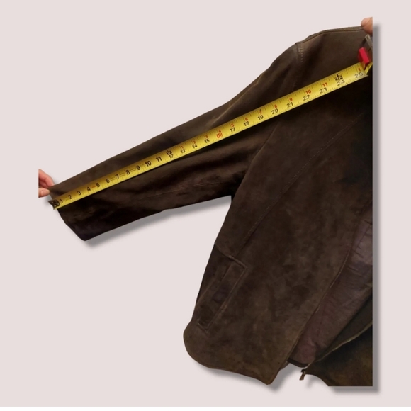 Danier Genuine Suede Dark Tanned Leather Jacket [XL] [UK 46, FR 56, IT 56] 82493 - Picture 9 of 10